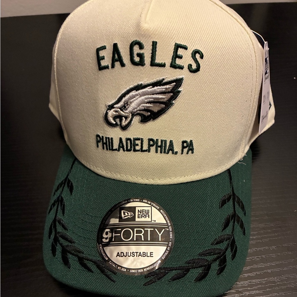 New Era Cream and Green Eagles Cap